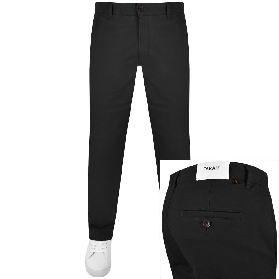 Farah Vintage Elm Slim Fit Chino Trousers Black